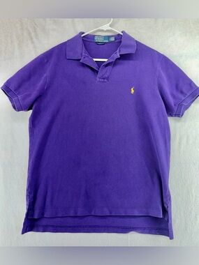 Polo Ralph Lauren Mens Deep Purple Pony Polo Shirt size L Cotton
